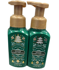 Bath and Body Works Winter Citrus Wreath foaming hand soap 2-pack packaging for convenient family use.