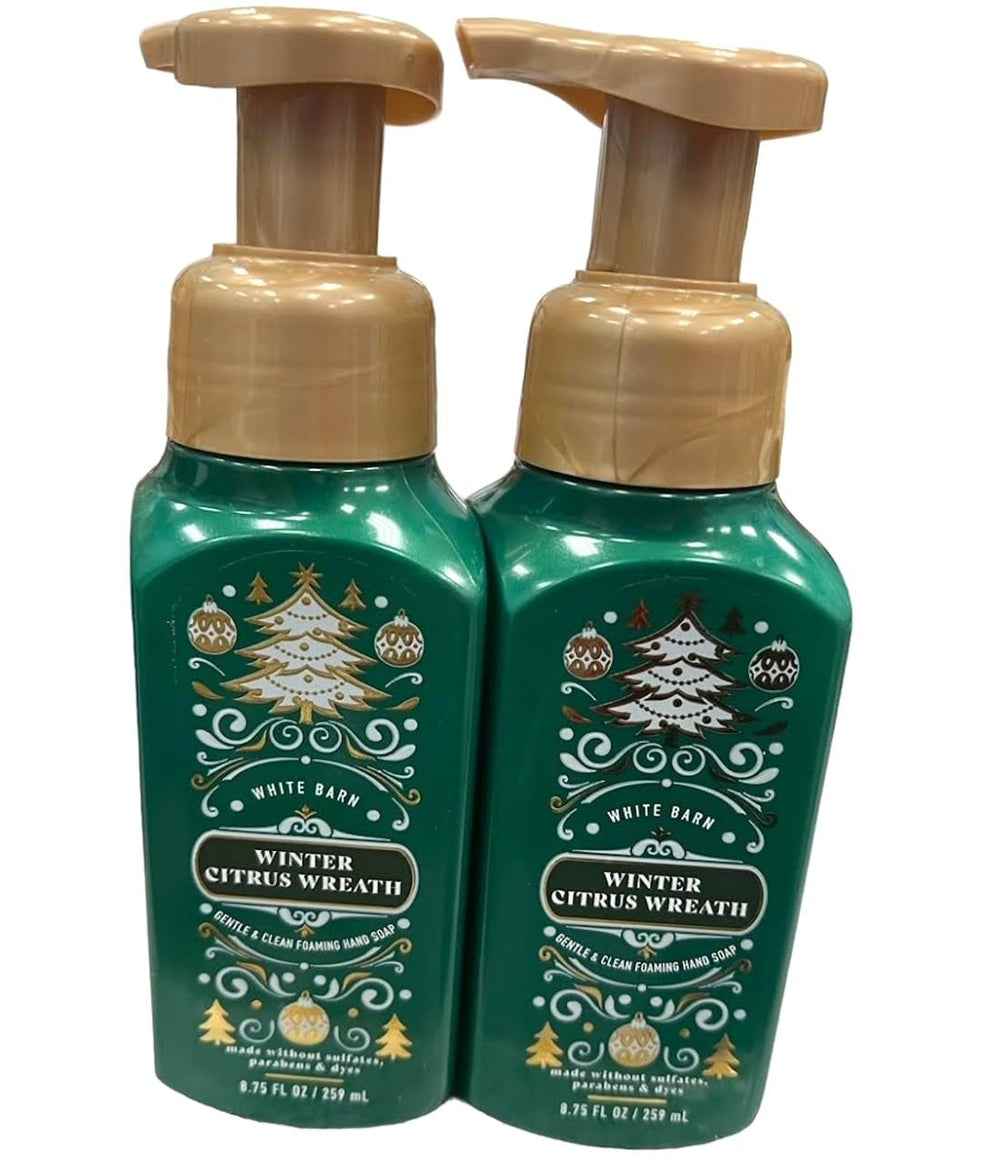 Bath and Body Works Winter Citrus Wreath foaming hand soap bottle with refreshing citrus aroma.