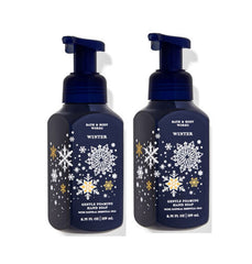 Bath and Body Works Winter Gentle Foaming Hand Soap 2-pack bottle pour cleanses hands while preserving moisture.