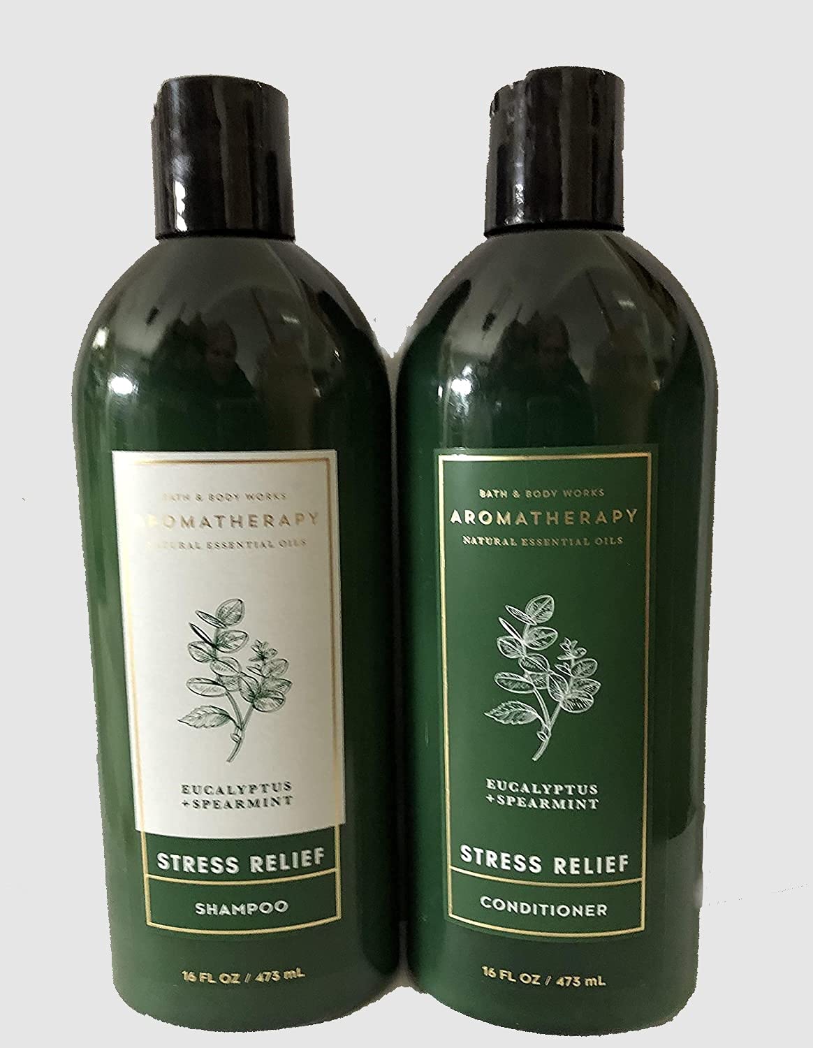 Bath & Body Works Aromatherapy 16oz shampoo and conditioner set with eucalyptus spearmint scent for stress relief
