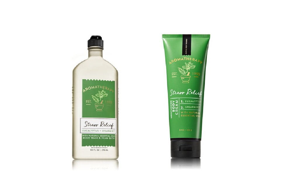 Bath & Body Works aromatherapy eucalyptus spearmint body wash bottle for refreshing cleanse