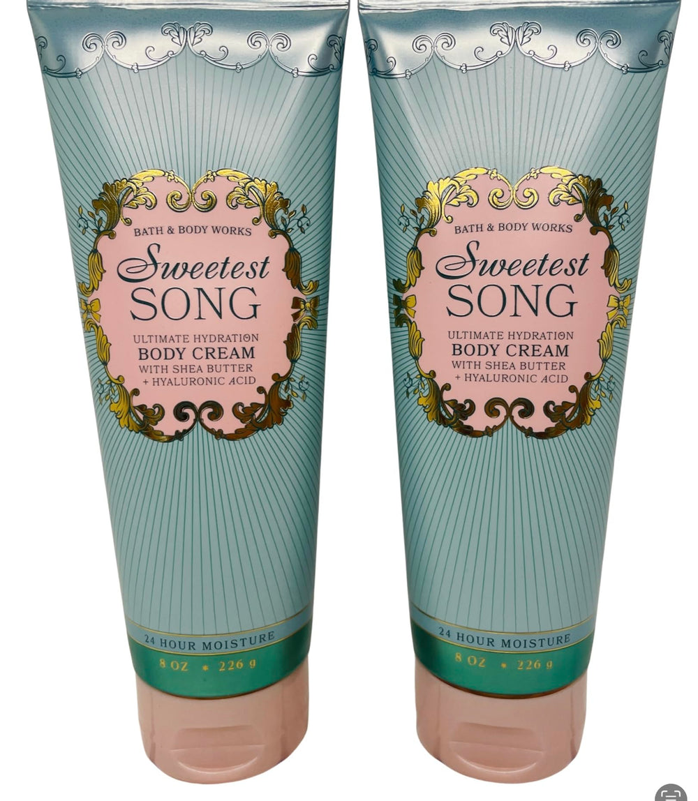 Bath & Body Works Canción Más Dulce crema corporal 8 onzas, pack de 2, hidratación diaria