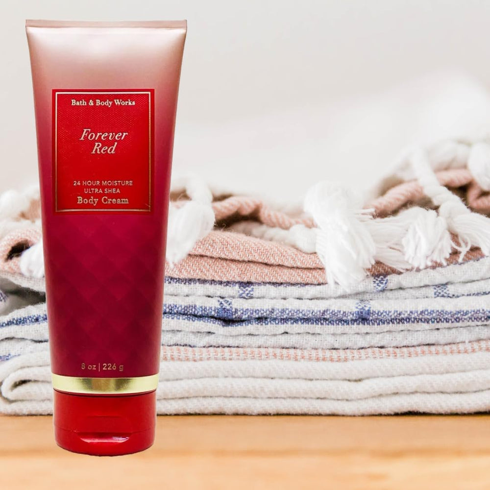 Bath & Body Works Forever Red fragrance swirl evokes fiery pomegranate and red peony vibes