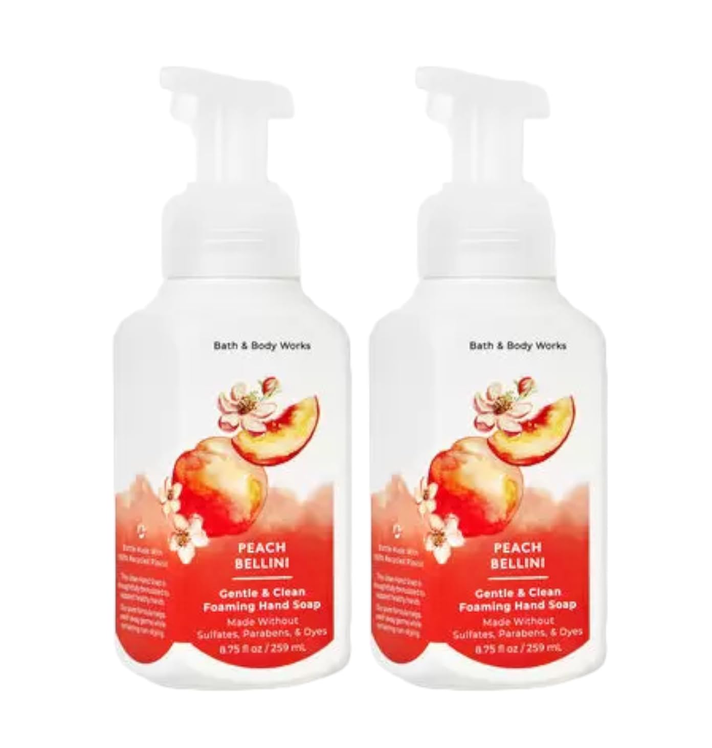 Bath & Body Works Peach Bellini foaming soap bottle with rich lather for everyday cleansing