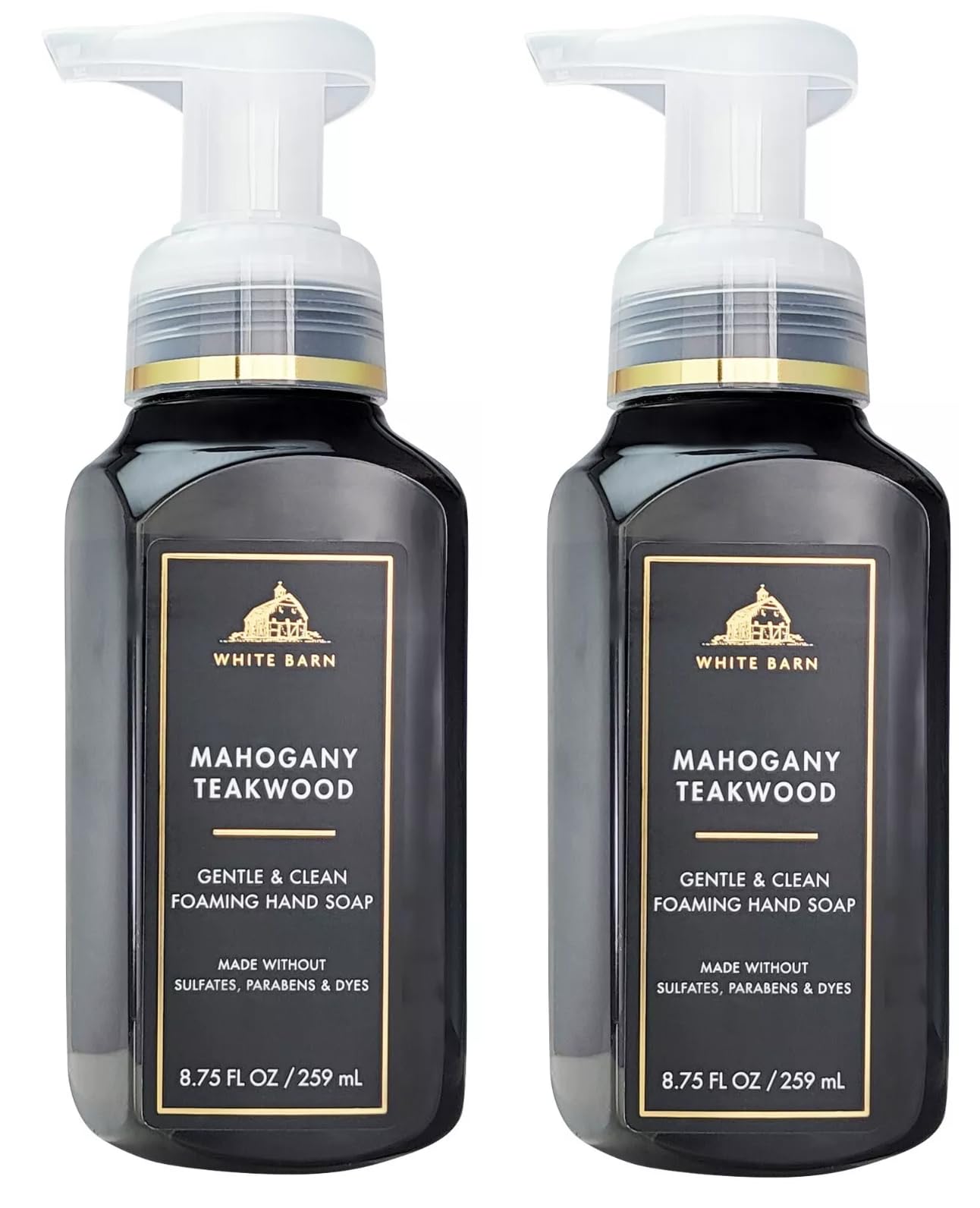 Bath & Body Works Gentle Foaming Hand Soap Mahogany Teakwood 2-pack bottle provides soft hands