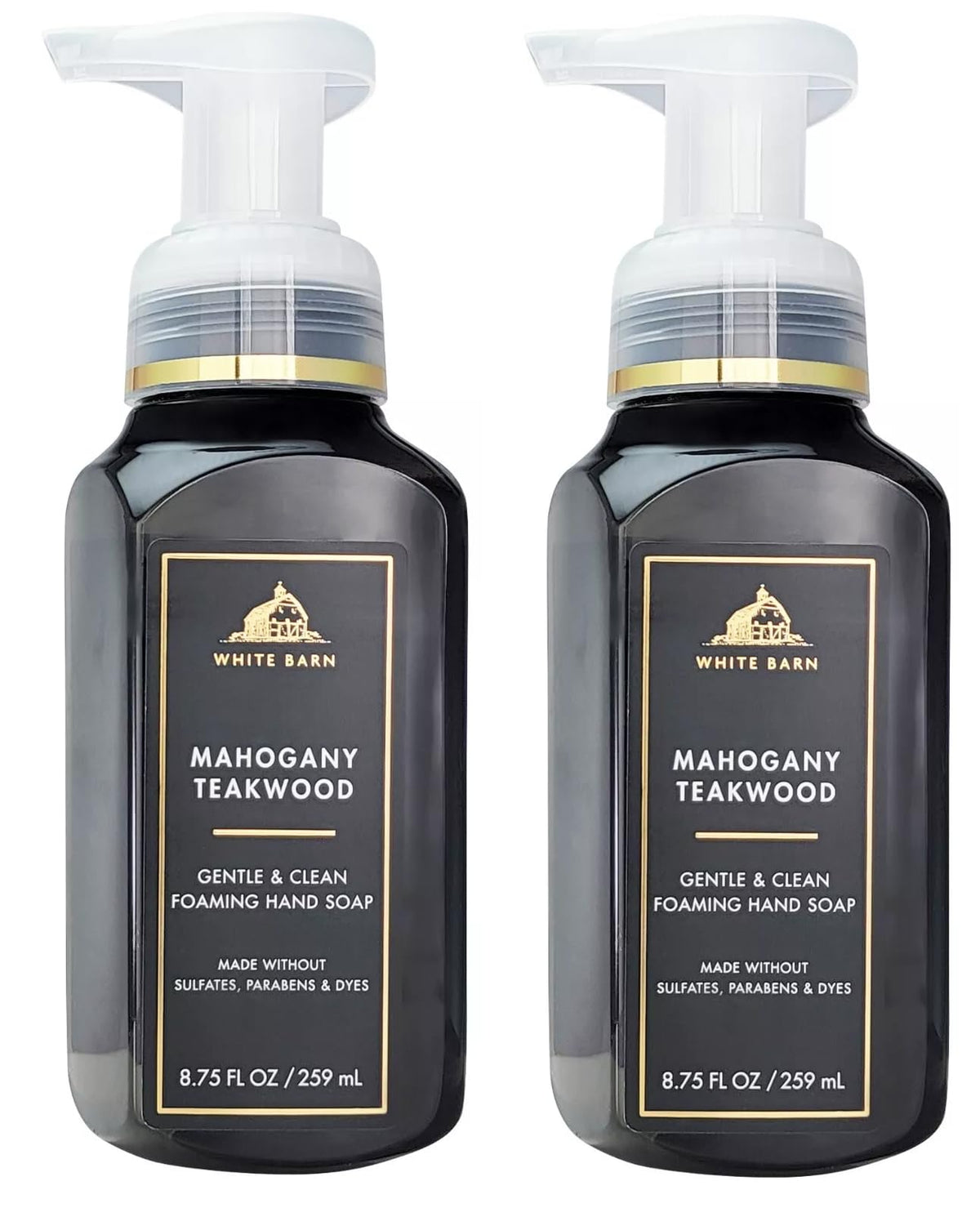 Bath & Body Works Gentle Foaming Hand Soap Mahogany Teakwood 2-pack bottle provides soft hands