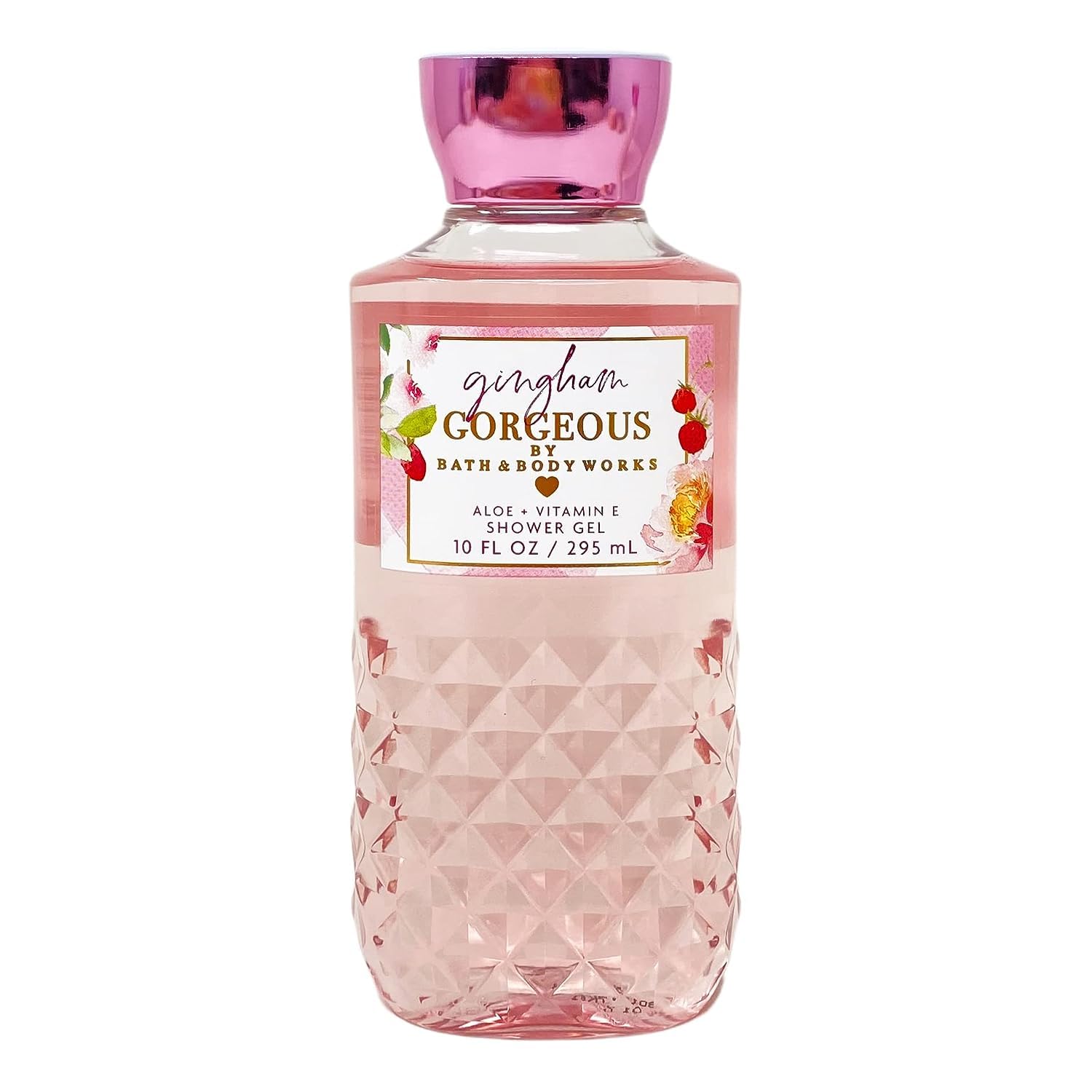 Bath & Body Works Gingham Gorgeous shower gel bottle with moisturizing aloe for daybreak refreshment