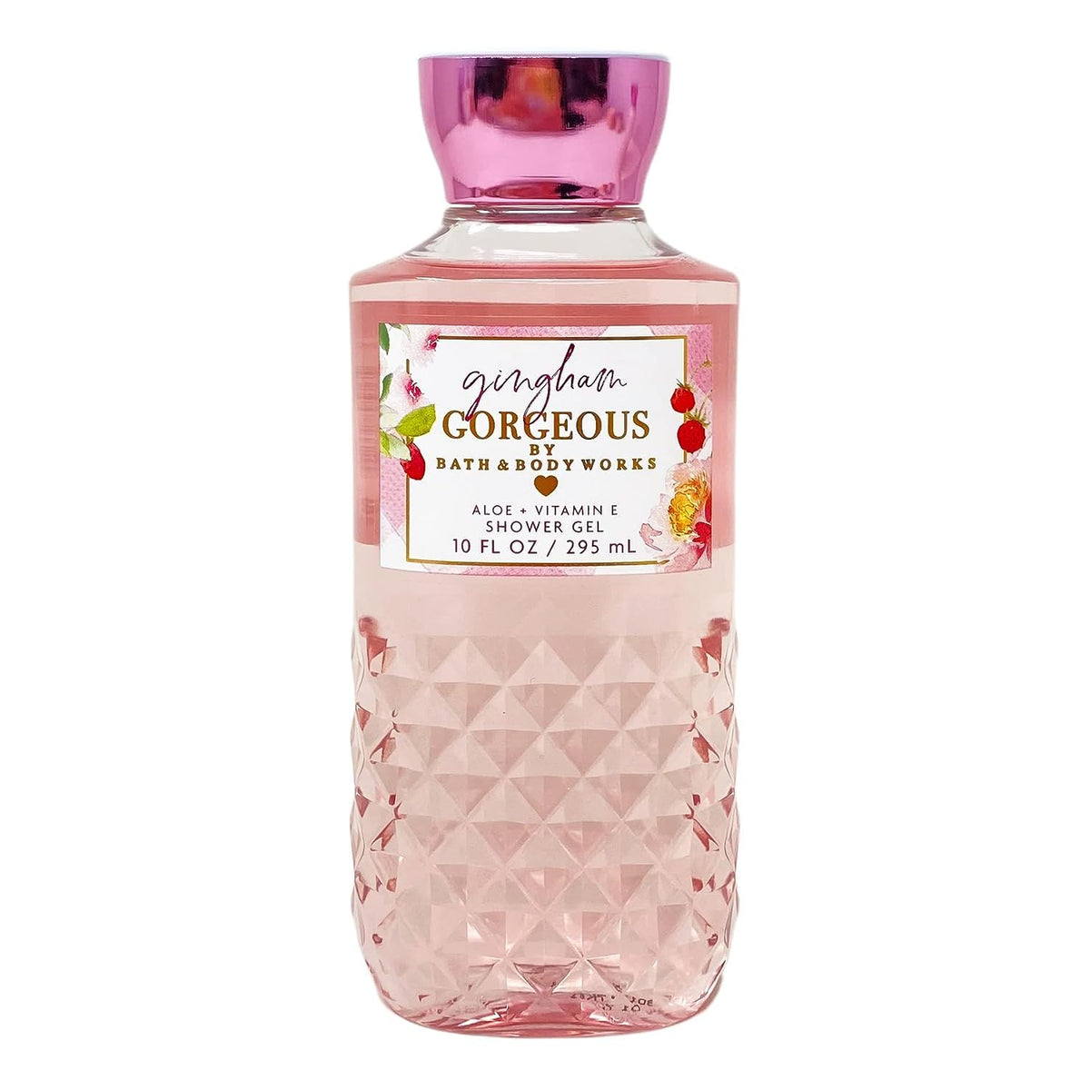 Bath & Body Works Gingham Gorgeous shower gel bottle with moisturizing aloe for daybreak refreshment
