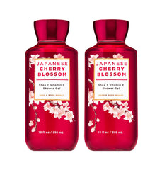 Bath and Body Works Japanese Cherry Blossom shower gel 2-pack bottles for refreshing daily cleansing and aroma.