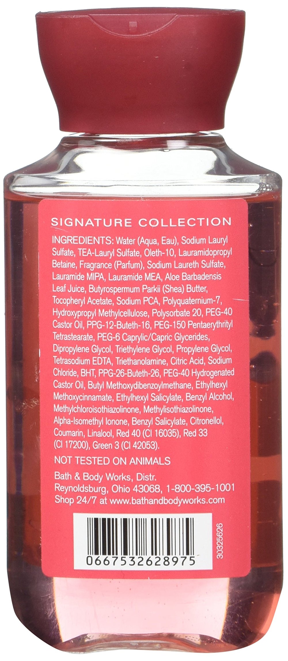 Bath and Body Works Japanese Cherry Blossom travel-size bottle highlighting fragrance and skin-softening shea