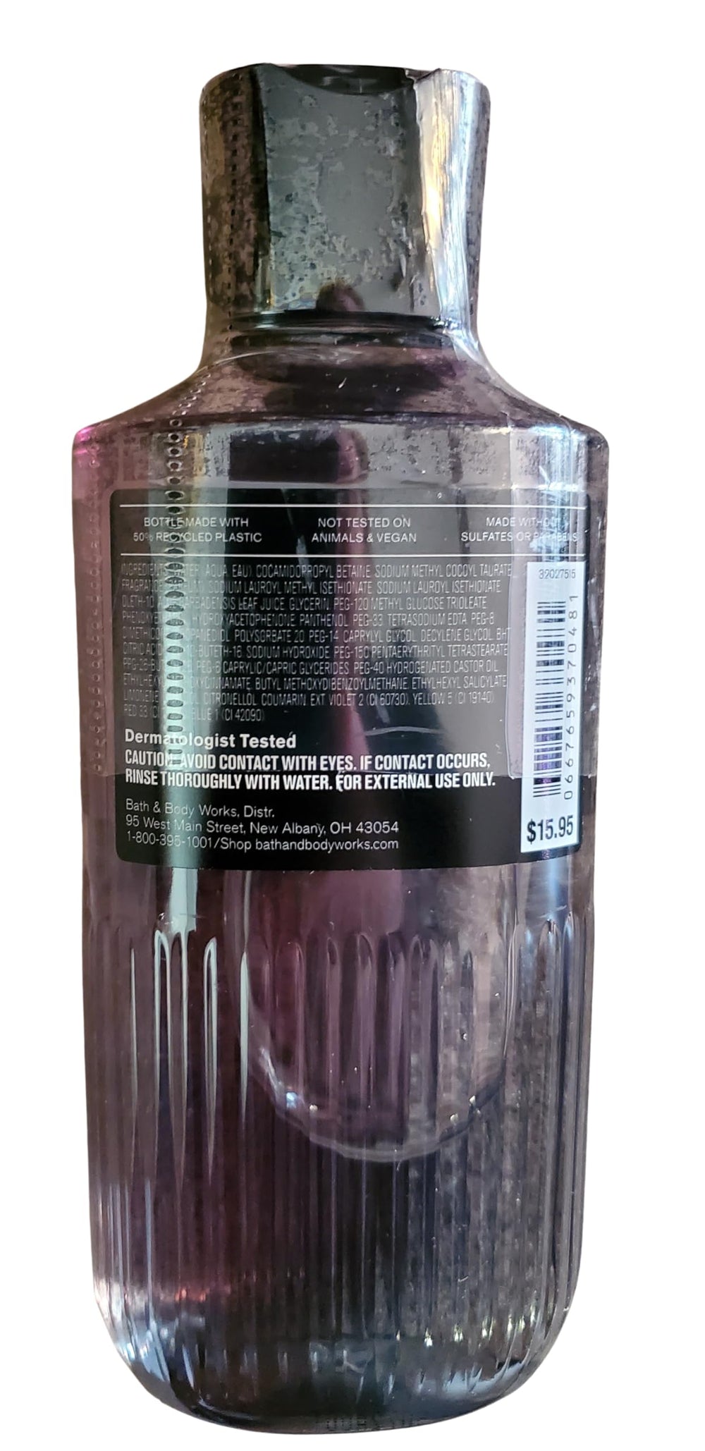 Bath & Body Works Men's Graphite 3-in-1 Gel Wash packaging on vanity supports simple daily grooming.