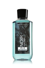Bath & Body Works Noir 2-in-1 wash, back view, compact packaging for easy travel.