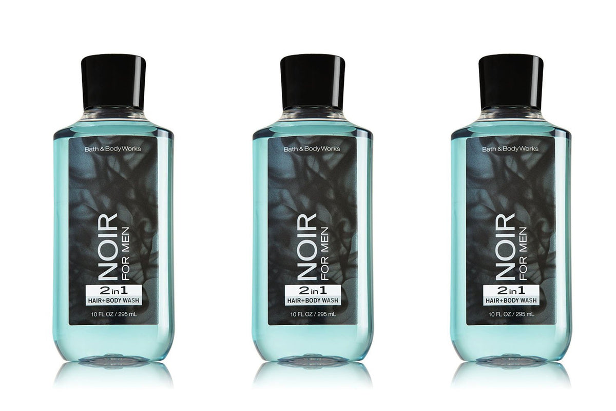 Bath & Body Works Noir men 2-in-1 wash trio, sleek front packaging for versatile grooming.