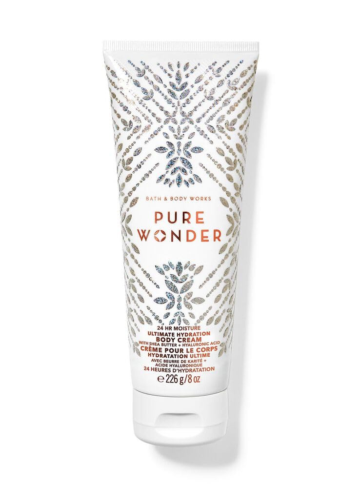 Bath & Body Works Pure Wonder jar shows deep moisturization for soft, hydrated skin