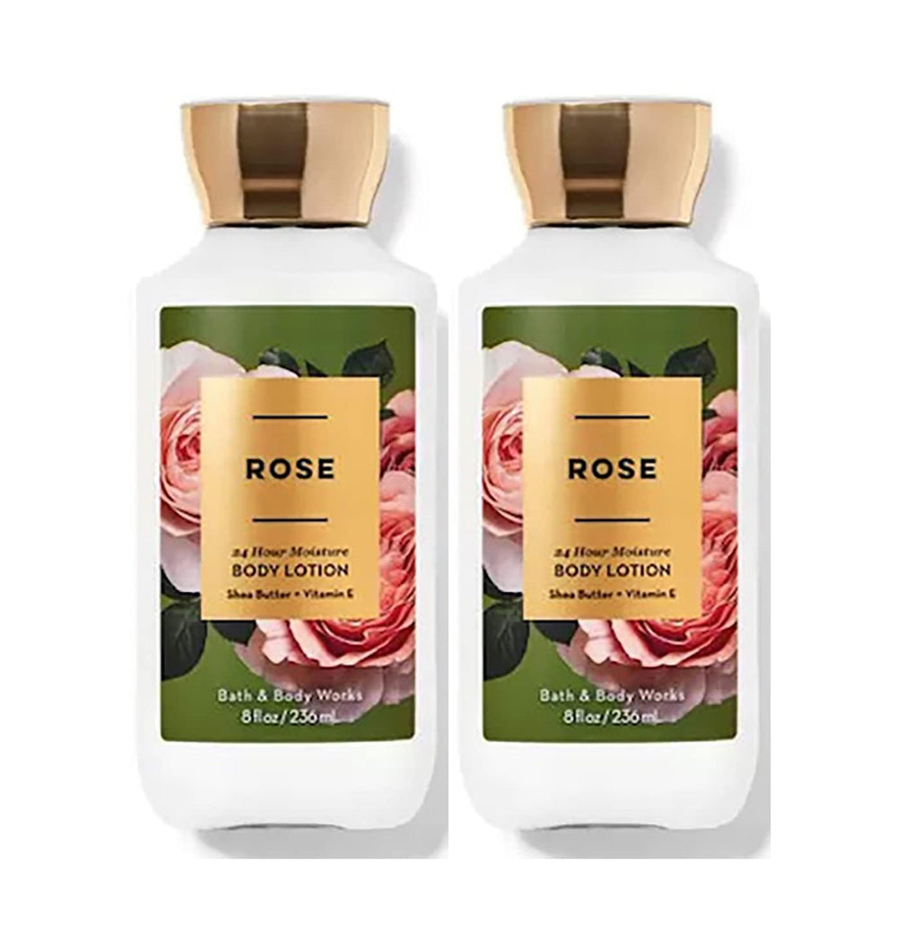 Bath & Body Works Rose Super Smooth Lotion 2-pack bottle front for daily moisture.