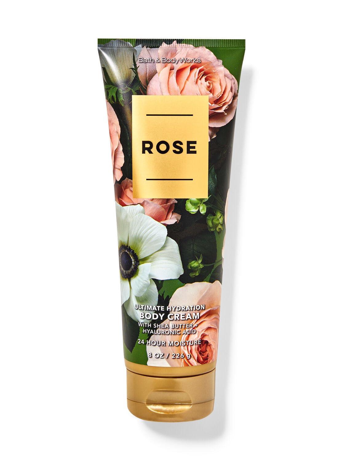 Bath & Body Works Rose Ultimate Hydration Body Cream bottle delivers nourished, radiant skin.