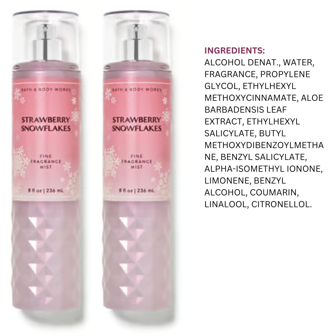 Bath & Body Works Strawberry Snowflakes packaging highlights gift-ready two-pack
