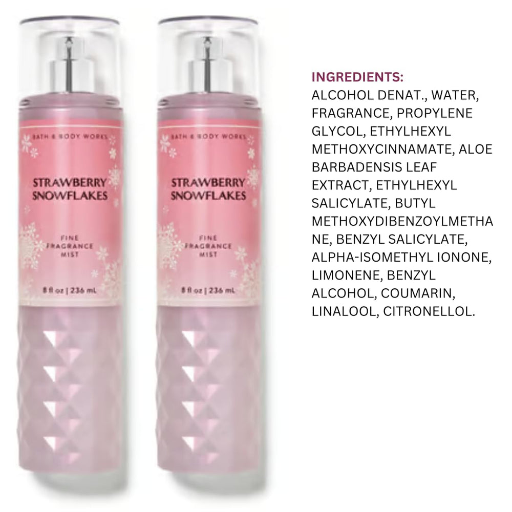Bath & Body Works Strawberry Snowflakes packaging highlights gift-ready two-pack