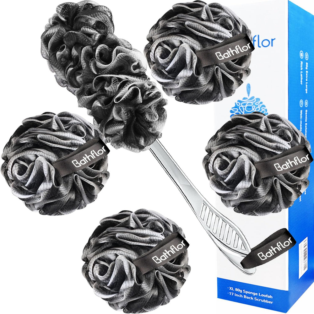 Bathflor loofah sponge 80g pack front view highlights rich lather potential.