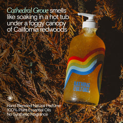 Bathing Culture Cathedral Grove bottle demonstrates refill options for sustainable routines.