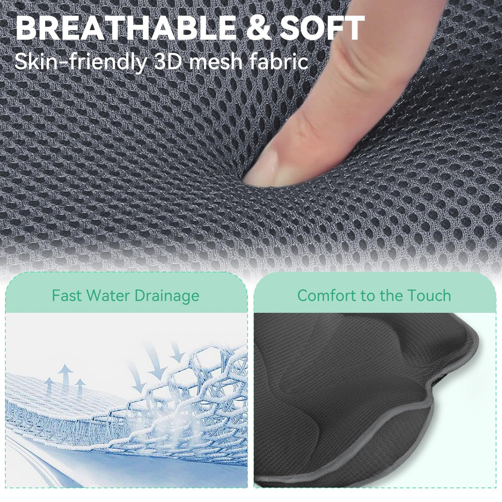 Bathland bath pillow suction cups grip securely on smooth tubs