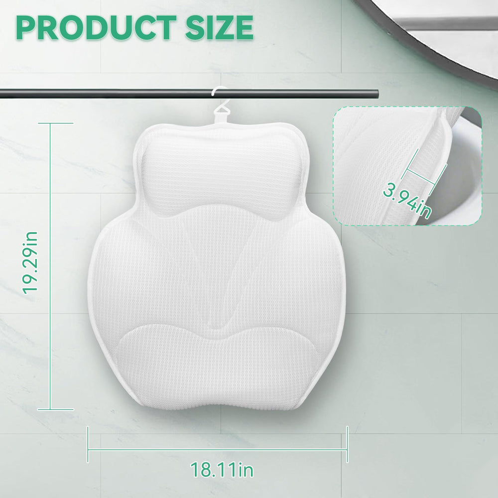 Bathland bath pillow with thick headrest offering neck support during soaks