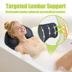 Bathland Full Body Bath Pillow 168-suction-cups secures a steady, slip-free soak.