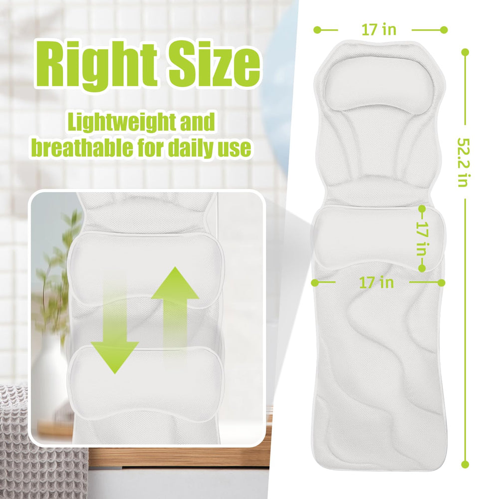 Bathland full body pillow back support cushions the back for premium comfort.