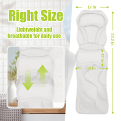 Bathland full body pillow back support cushions the back for premium comfort.