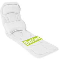 Bathland full body pillow head support delivers neck comfort during a relaxing soak.