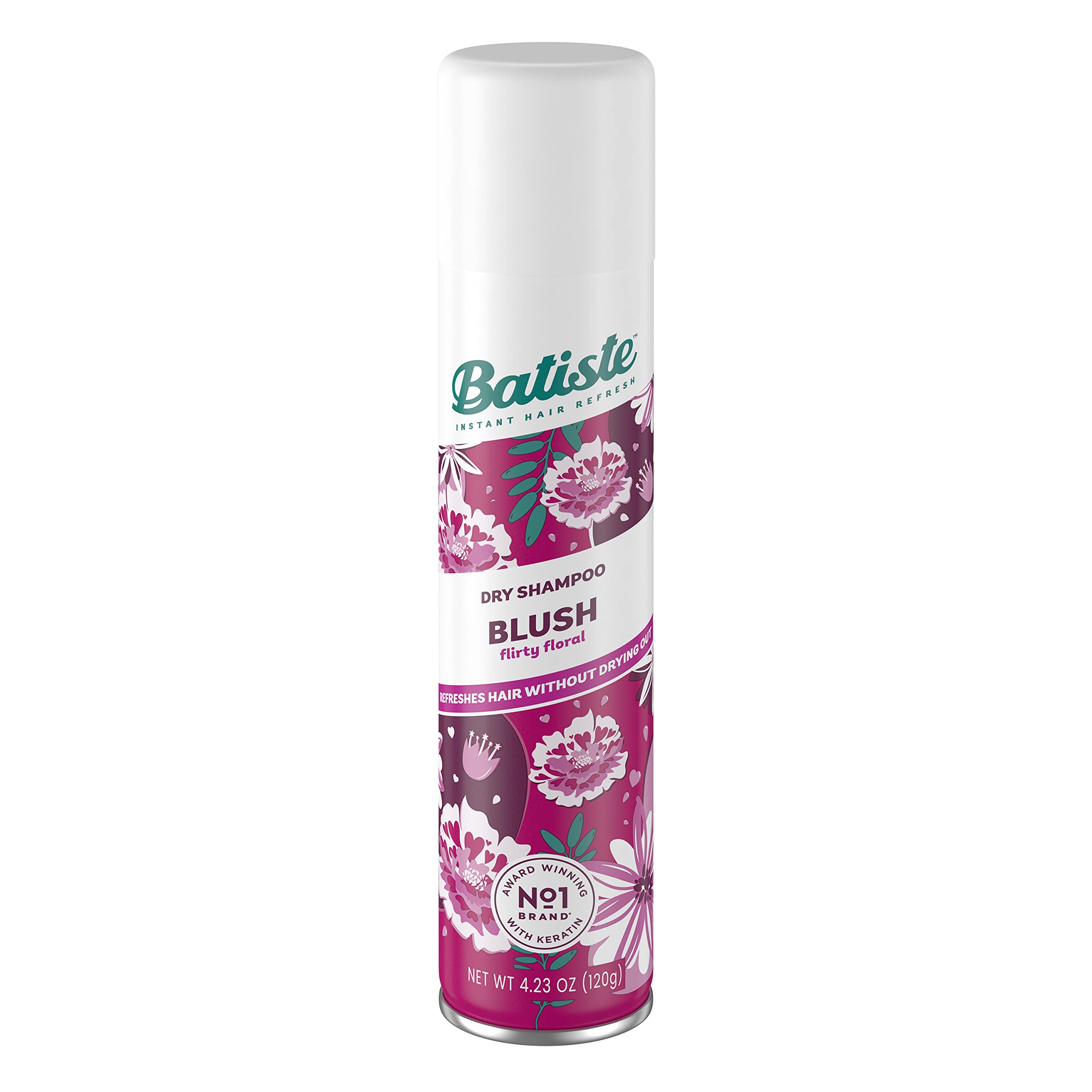 Batiste Blush dry shampoo on hair absorbs oil and adds texture.