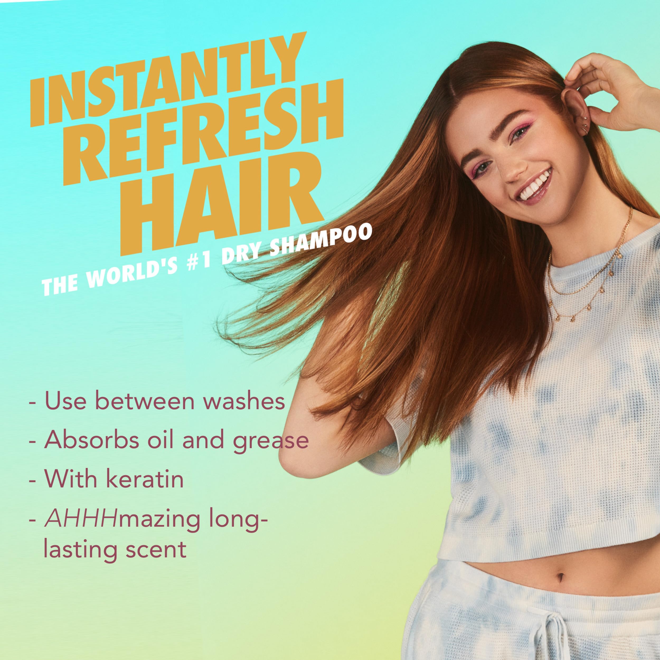 Batiste Brilliant Blonde Dry Shampoo color-merge photo emphasizes seamless blend with blonde tones.