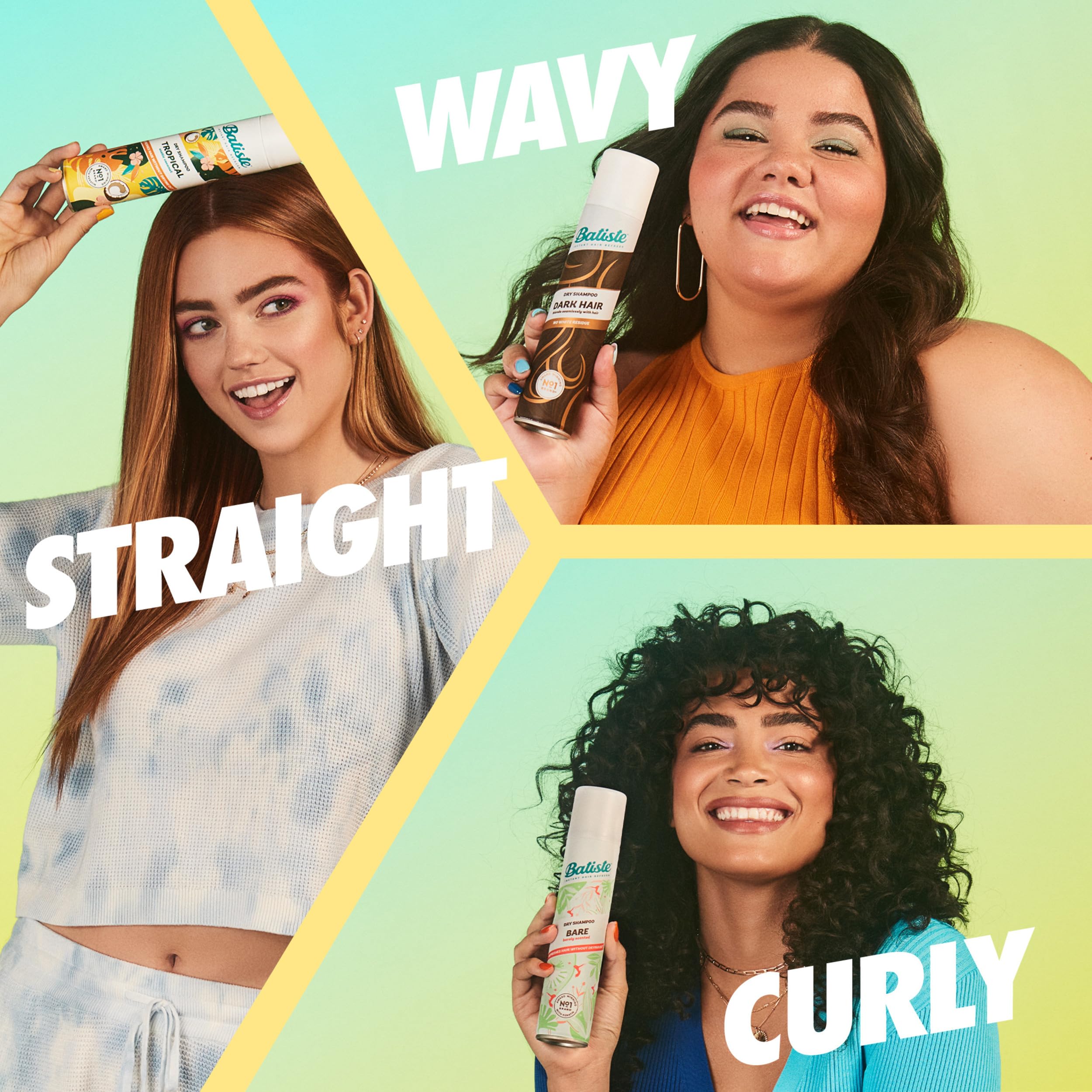 Batiste Brilliant Blonde Dry Shampoo hair-texture closeup reveals added volume and grip for style.