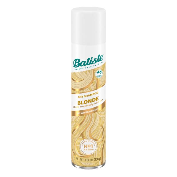 Batiste Brilliant Blonde dry shampoo close-up texture reveals invisible, brush-in finish.