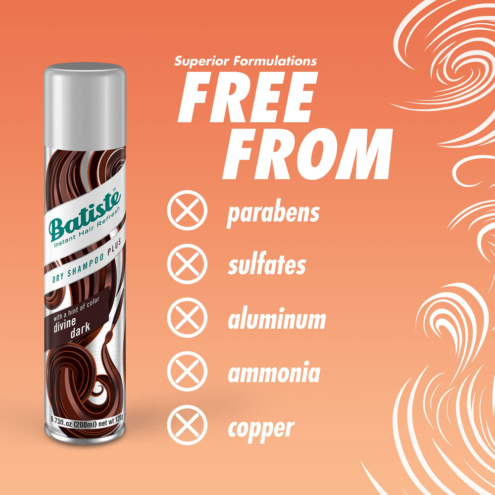 Batiste Champú Seco para Cabello Oscuro, acabado fresco para el día a día.