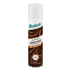 Batiste Dark Dry Shampoo bottle shows 6.35 oz size for quick refresh.