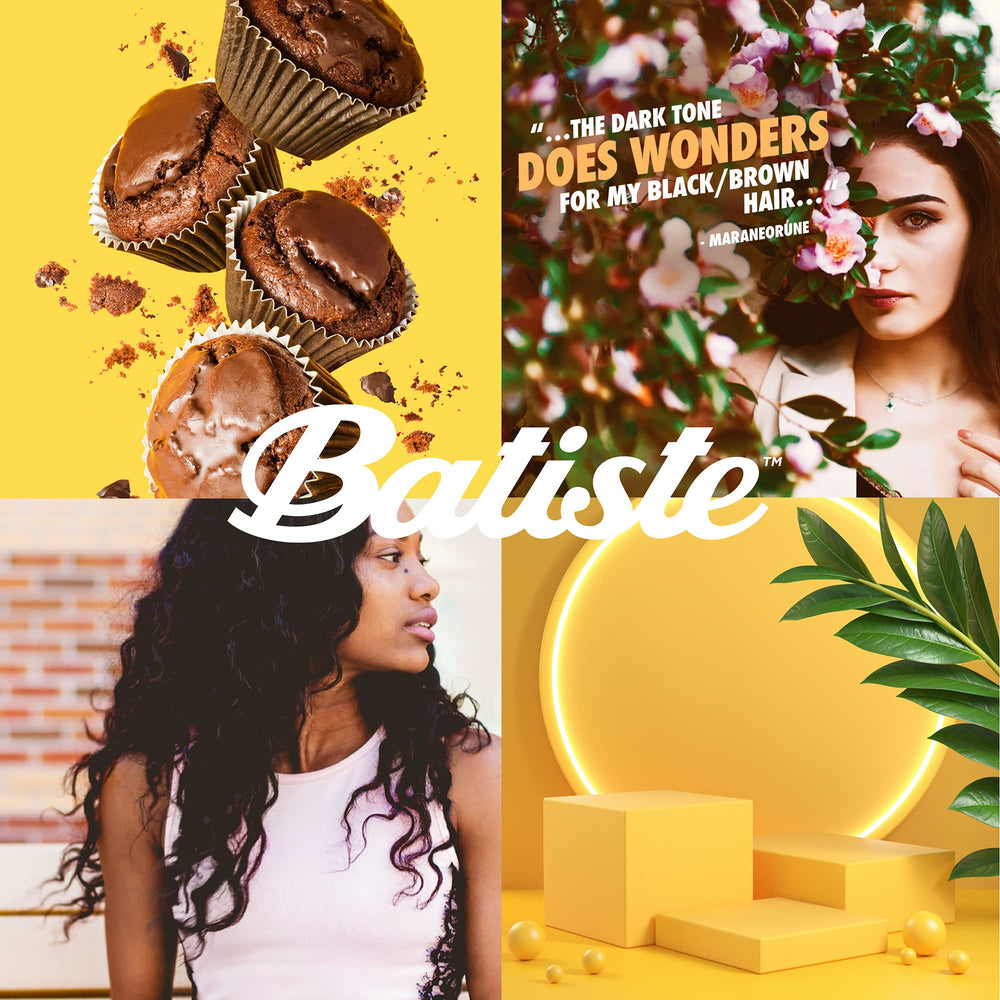 Batiste Dark Dry Shampoo brush-through moment after applying for even distribution.