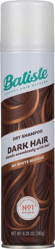 Batiste Dark Dry Shampoo spray application demonstrates easy root refresh between washes.