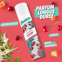 Batiste Dry Cherry bottle demonstrates overnight oil absorption and refresh