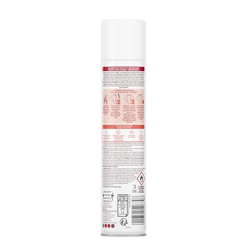 Batiste Dry Cherry spray application demonstrates quick oil absorption and lift