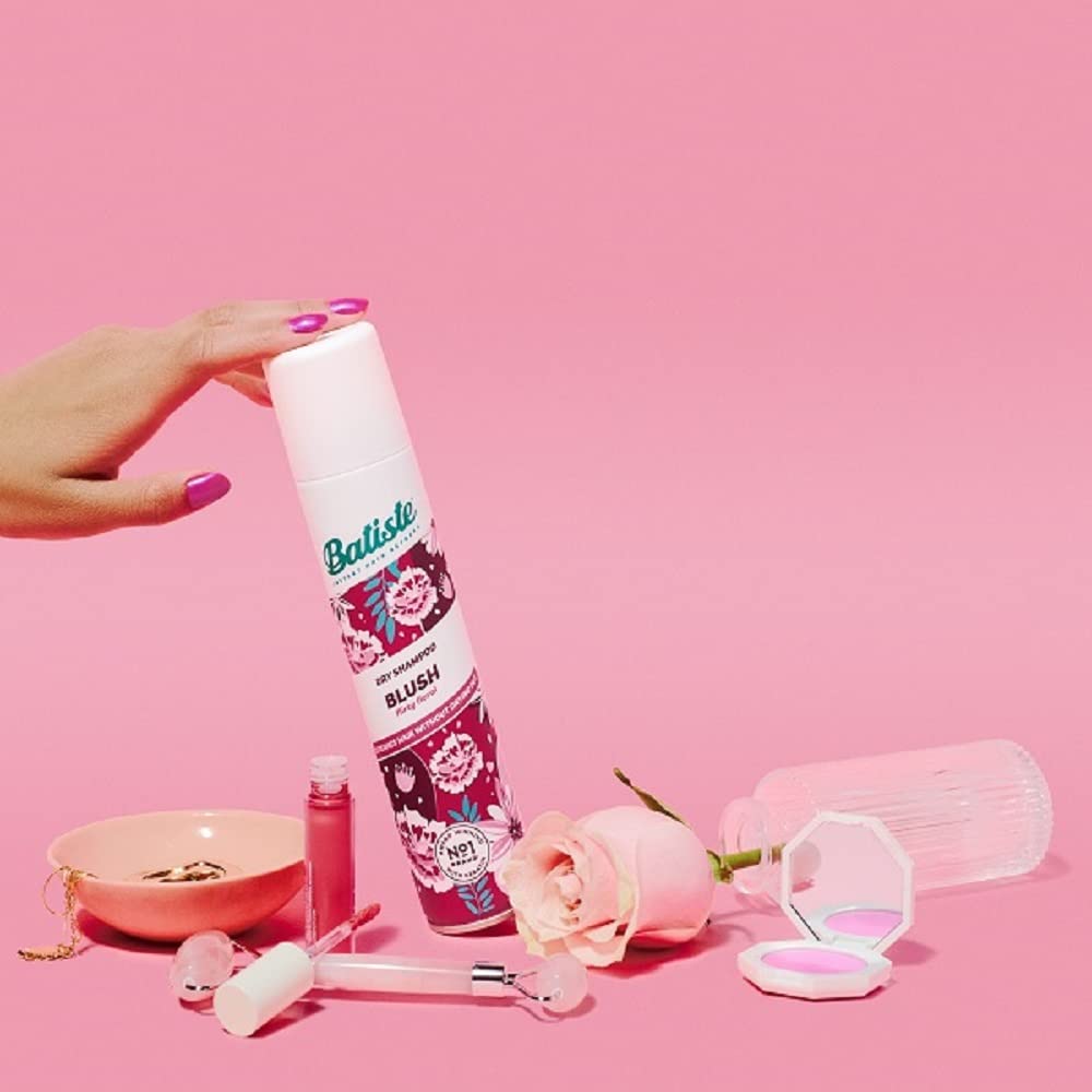 Batiste Dry Shampoo Blush fresh scent keeps your day feeling pleasant.