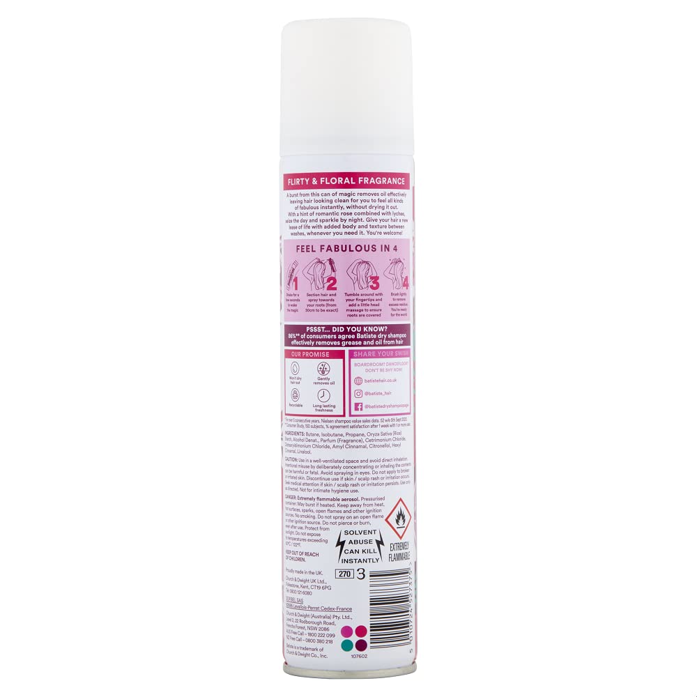 Batiste Dry Shampoo Blush hair refresh after workouts or commutes.