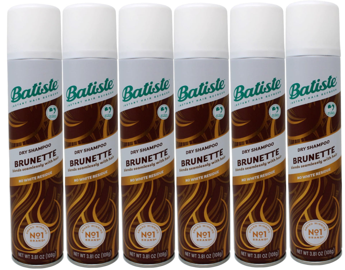 Batiste Dry Shampoo Brunette 6-Pack bottle front for quick refresh between washes