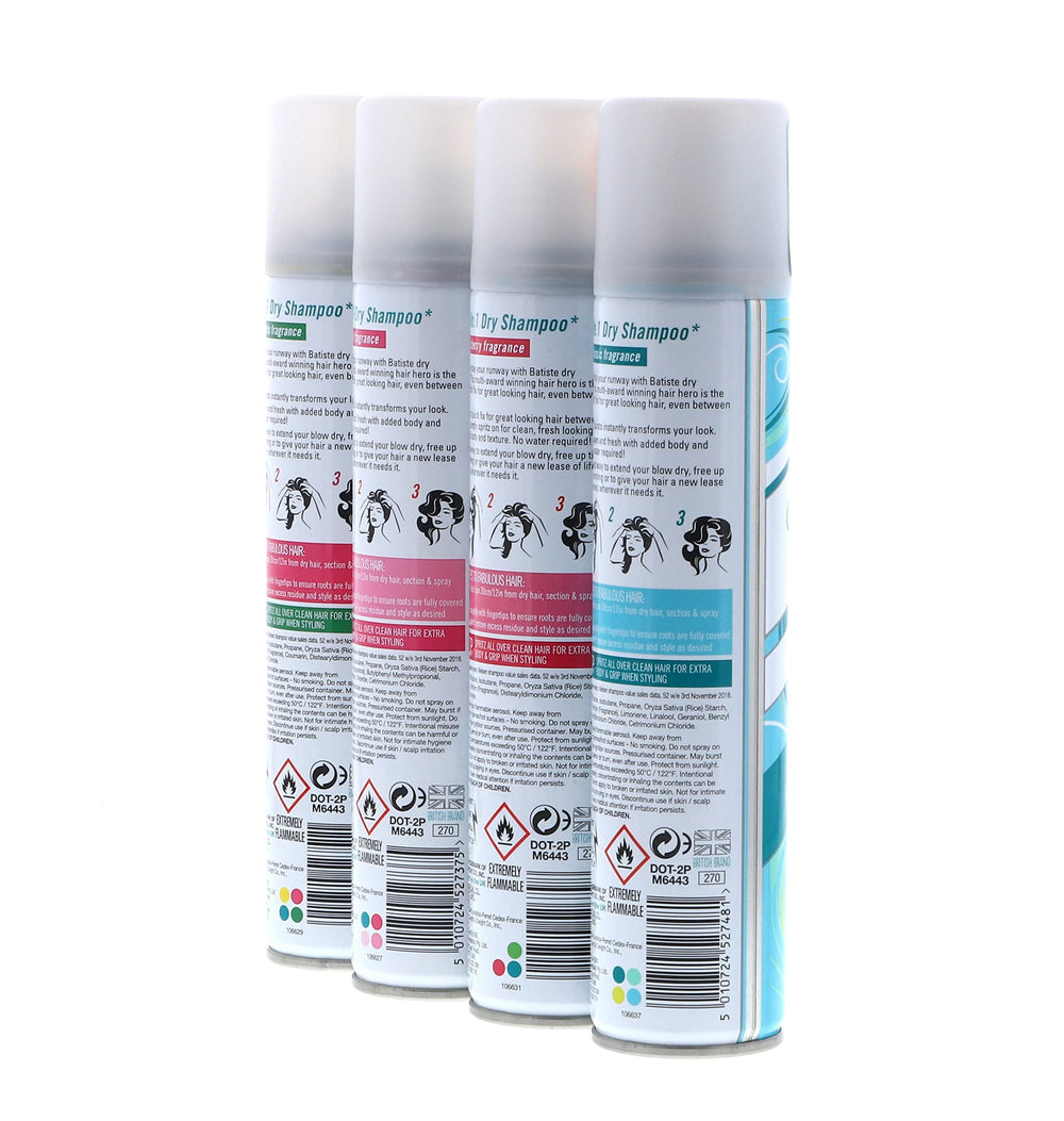 Batiste Cherry application shows easy mist to revitalize styles.