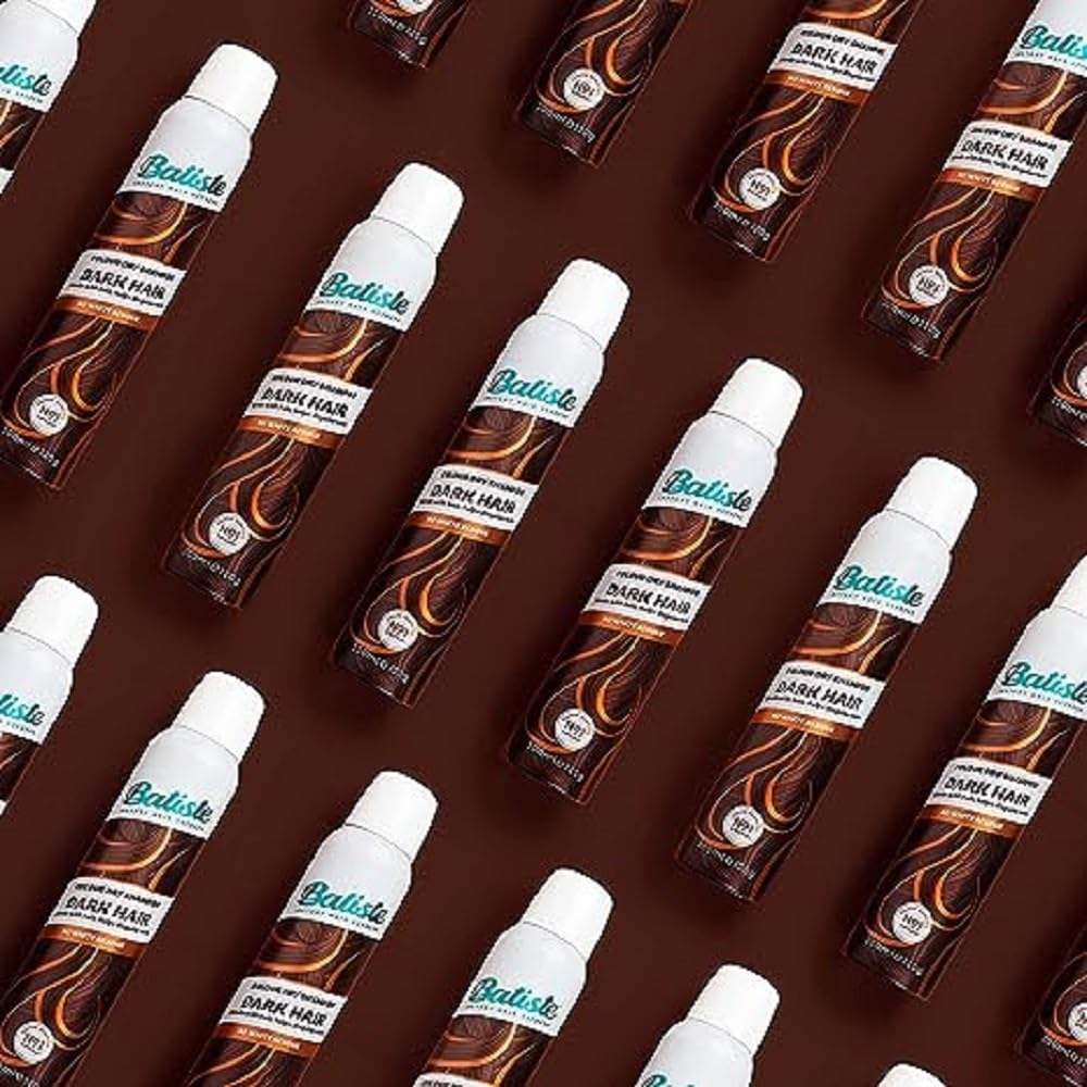 Batiste Dry Shampoo Dark & Deep Brown hair-tone coverage blends roots on brunette hair for a natural look.