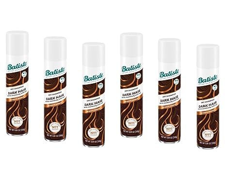 Batiste Dry Shampoo Dark & Deep Brown dresser display spotlights easy-to-use dry shampoo for brunettes.