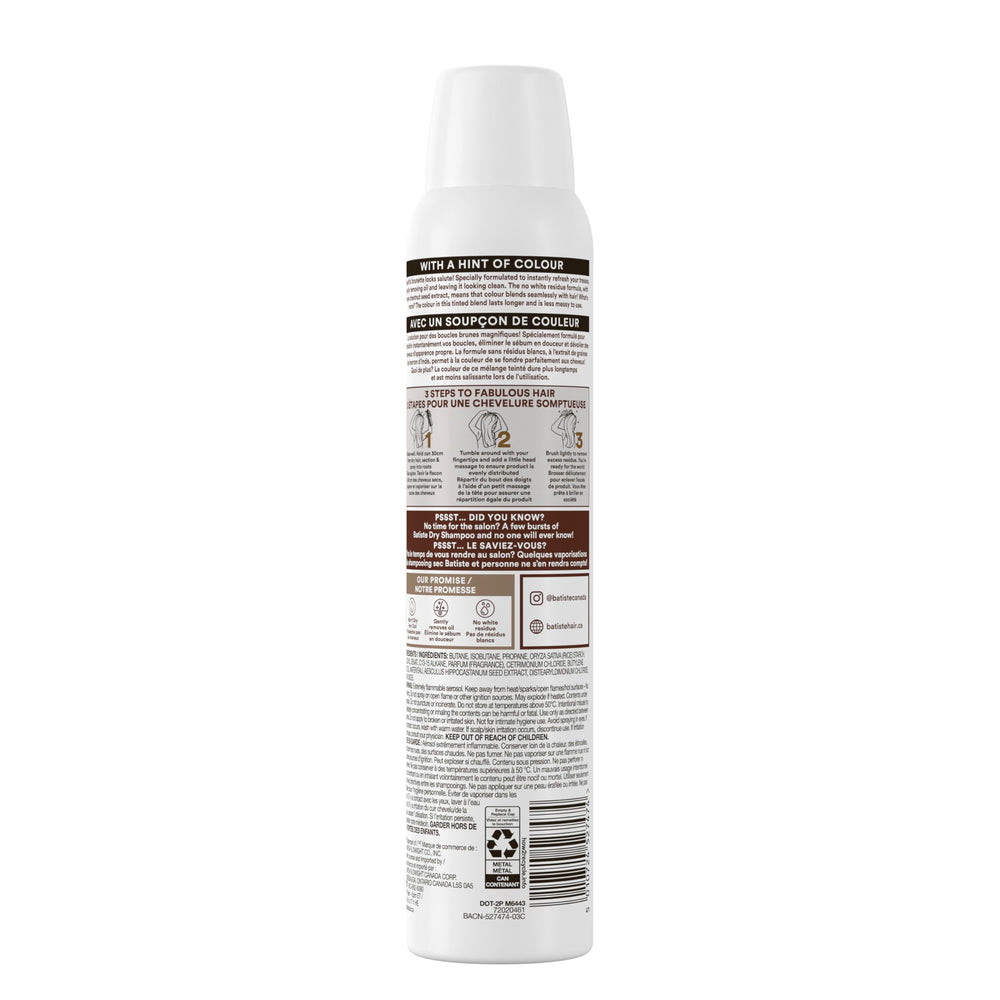 Batiste Dry Shampoo packaging is compact for on-the-go use