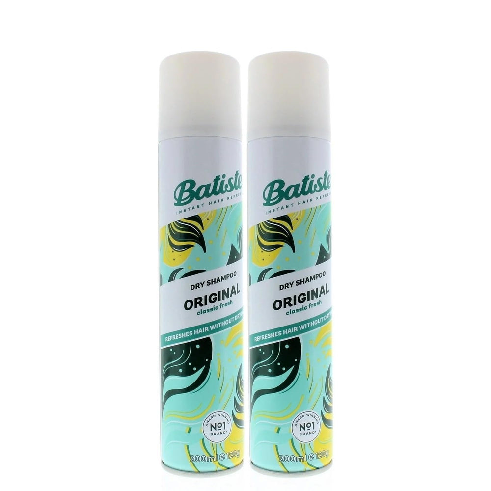 Batiste Original Dry Shampoo bottle demonstrates quick refresh and oil absorption between washes