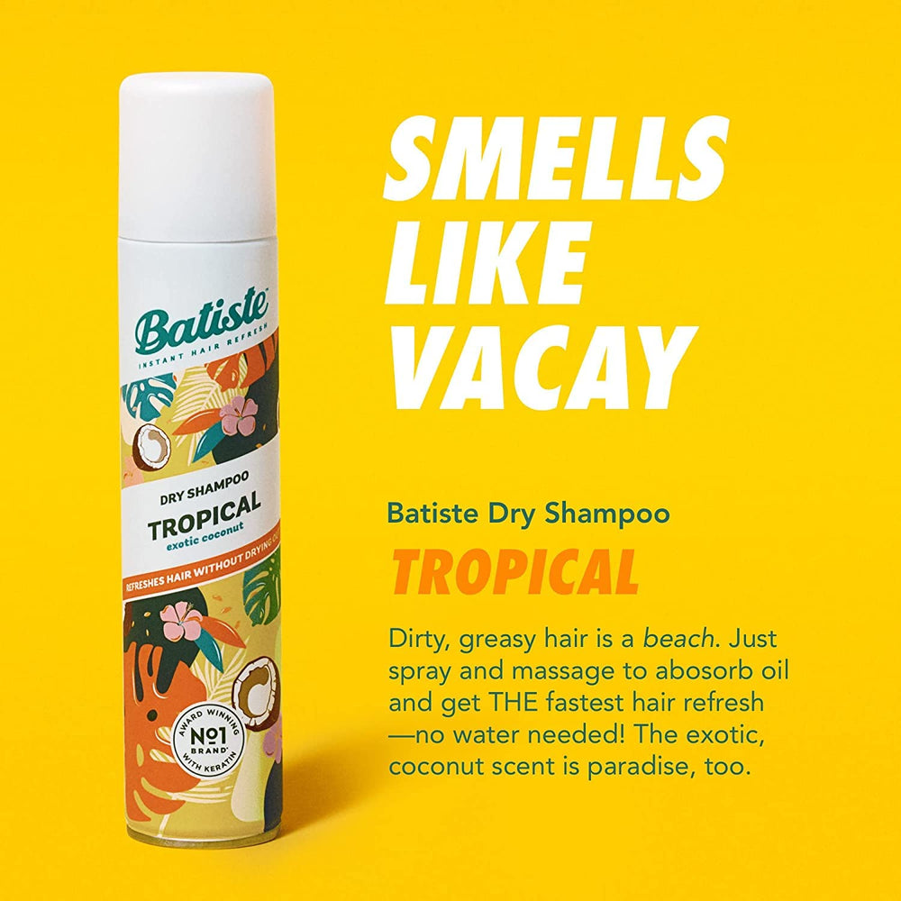 Batiste Tropical Dry Shampoo texture-boosted hair after use showing added body.