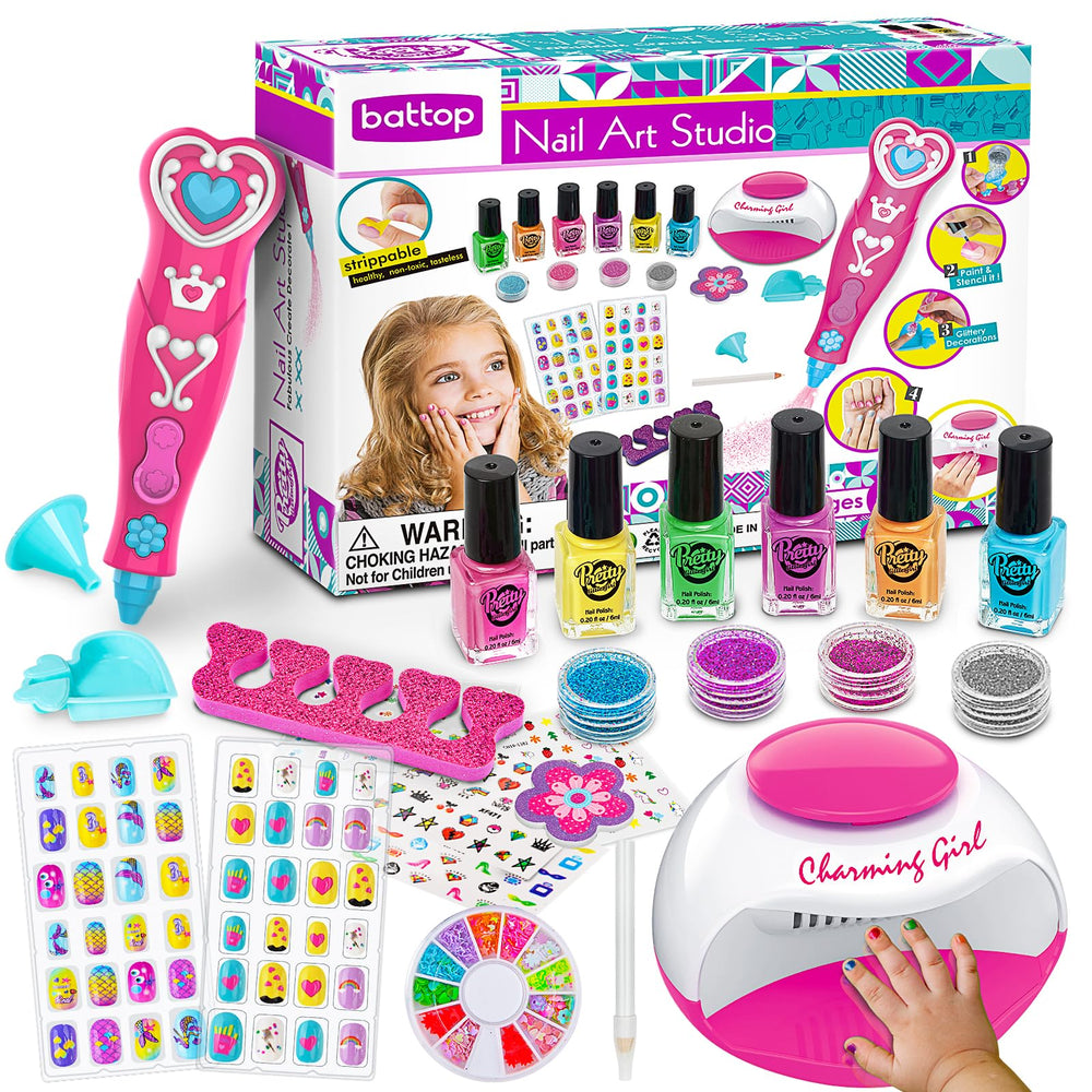 BATTOP designer nail stickers and toe separators keep nails neat.